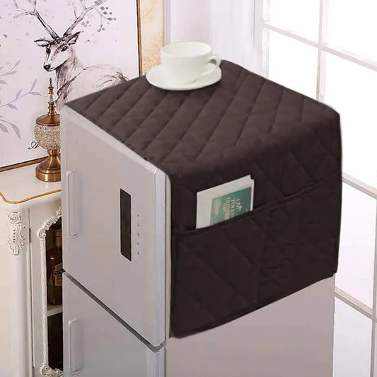 Ultrasonic Quilted Refrigerator Cover With Pockets - Chikoo