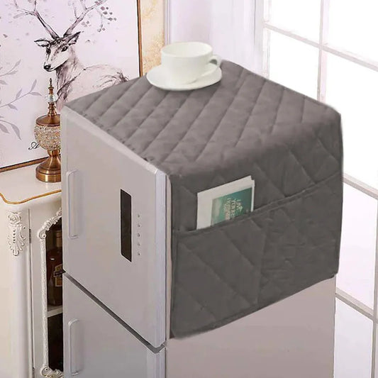 Ultrasonic Quilted Refrigerator Cover With Pockets - Grey