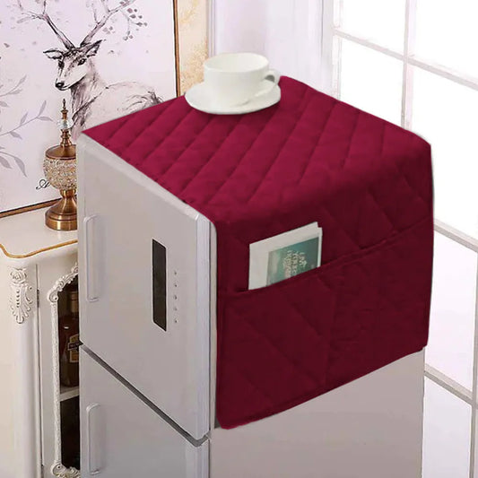 Ultrasonic Quilted Refrigerator Cover With Pockets - Maroon