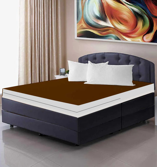 Zipper Waterproof Mattress Cover - Brown