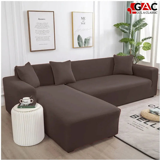 L Shape Sofa Covers - Dark Brown