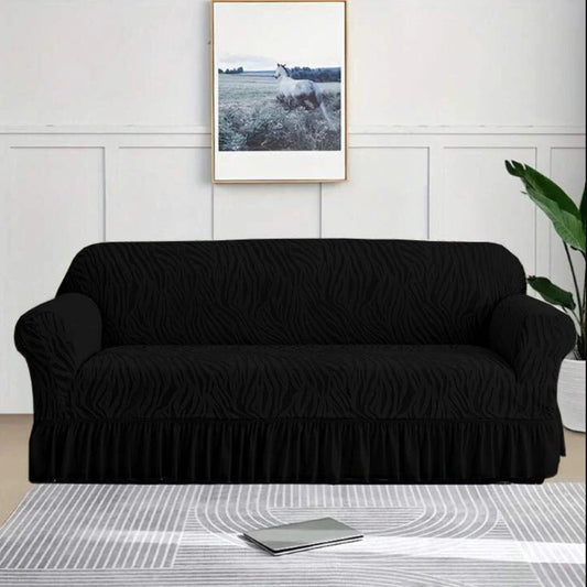 Zebra Velvet Turkish Sofa Cover – Black