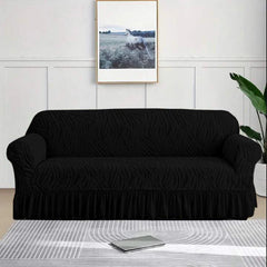 Zebra Velvet Turkish Sofa Cover – Black