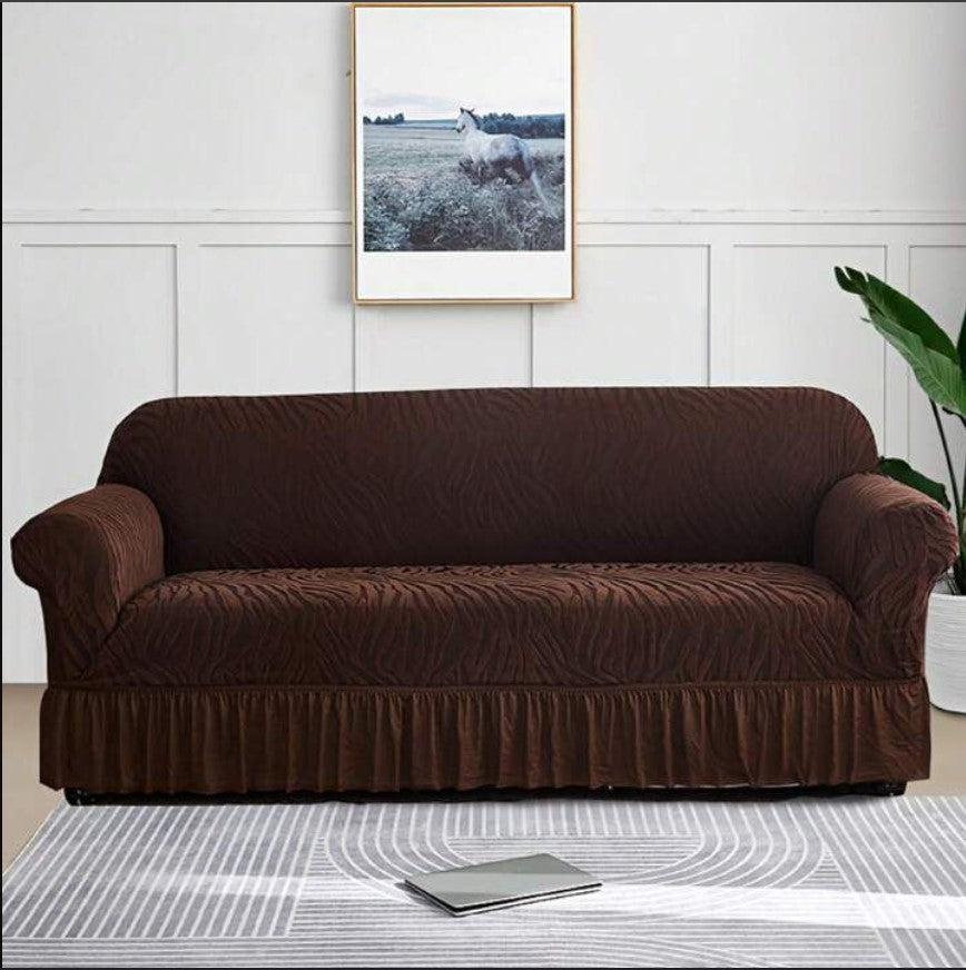Zebra Velvet Turkish Sofa Cover – Brown