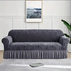 Zebra Velvet Turkish Sofa Cover – Grey