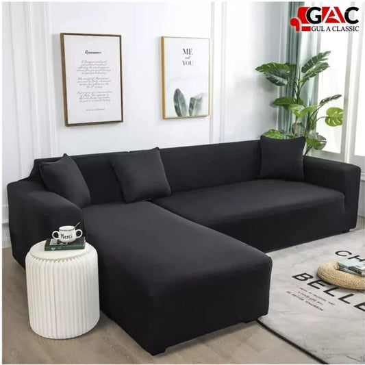 L Shape Sofa Covers - Black