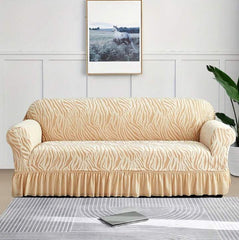 Zebra Velvet Turkish Sofa Cover – Light Skin