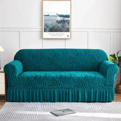 Zebra Velvet Turkish Sofa Cover – Zinc